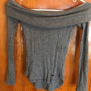 Off the shoulder long sleeve blouse